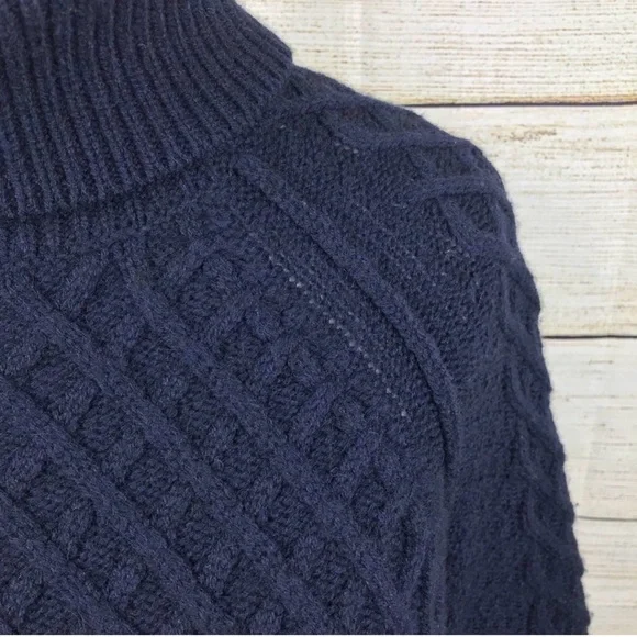 Vince Navy Cable Knit mock neck Sweater